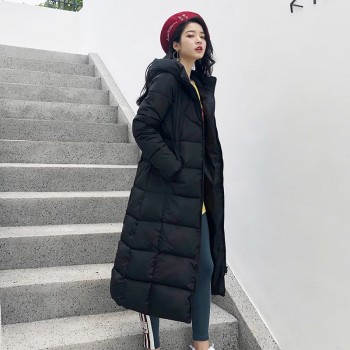 2019 Winter Women Jacket X-long Hooded Cotton Padded Female Coat High Quality Warm Outwear Womens Parka Manteau Femme Hiver